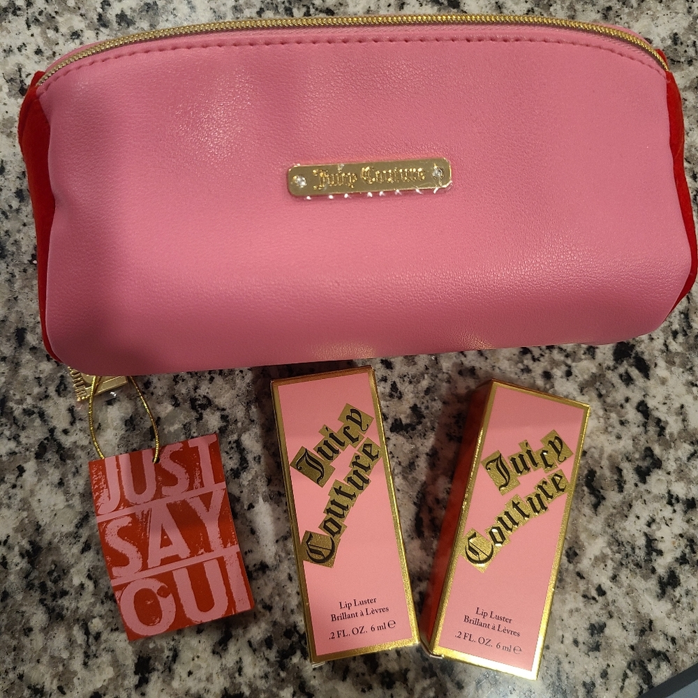 Juicy Couture Makeup Bag with 2 Lip Glosses